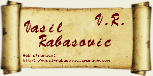 Vasil Rabasović vizit kartica